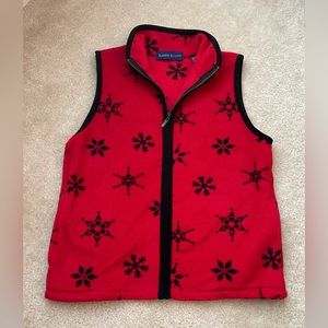 Karen Scott - Red Vest with Snowflakes - Christmas - Fleece - Size: Medium